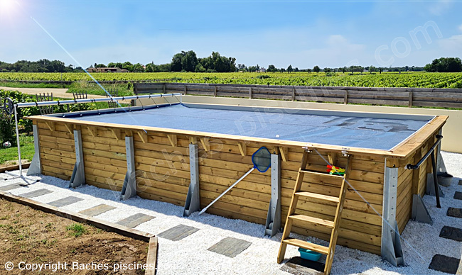 Bâche hiver pour piscine bois Ubbink modèles Azura pas cher