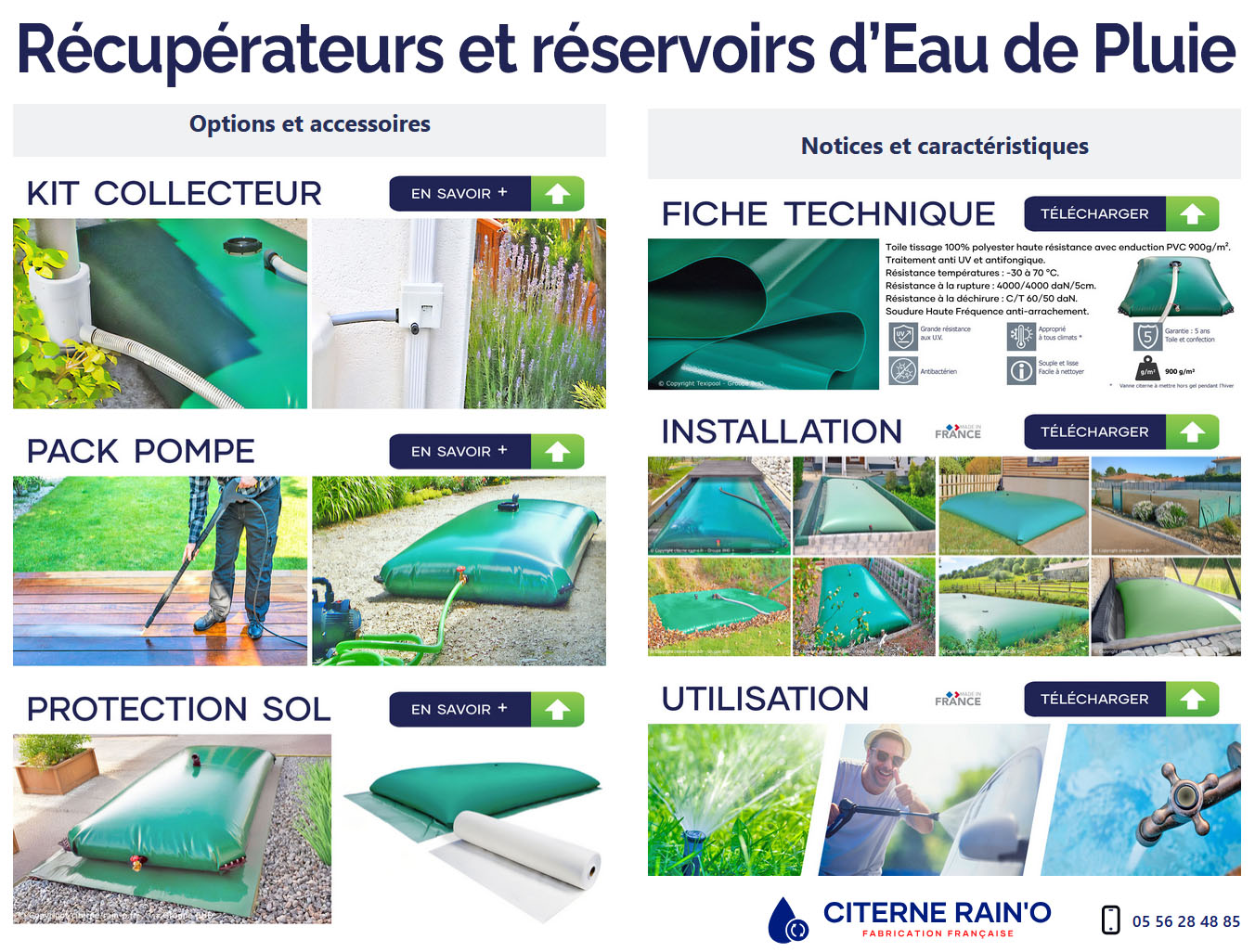 Cuve souple - citerne eau pluie - installation