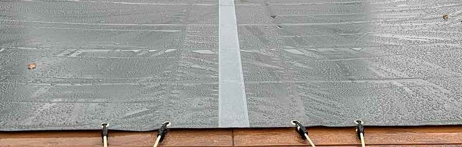 bache piscine hiver securite grille d'evacuation des eaux pluviales