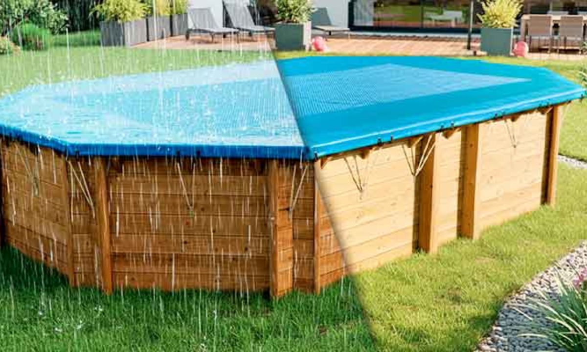 Couverture Filet de Feuille pour Piscine Rectangulaire, Bâche Protection Piscines Hors-Sol, Extérieur Bloquer Feuilles Mortes et Débris 2×3m(6,5x10ft