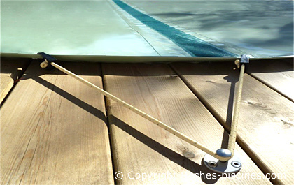 Couverture hivernage piscine avec grille évacuation
