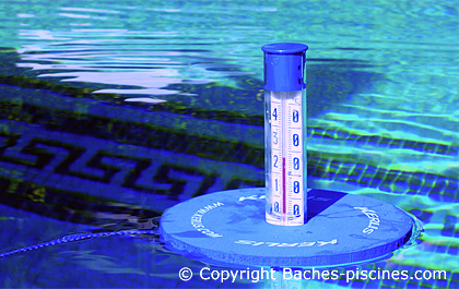 Thermomètre Eau Piscine Flottant avec Grosse Tête Bleue - NEUF