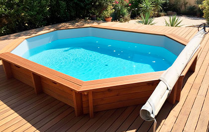 Piscine bois bache sécurité