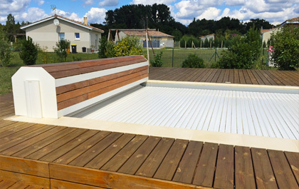 Bâche de façade en PVC pour terrasse de mobil-home, 7.50m