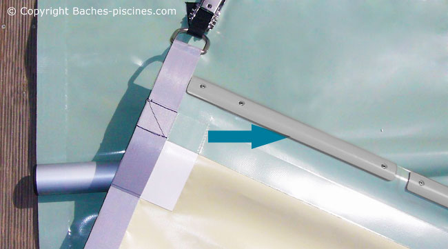 Patin de protection margelle pour b&acirc;che &agrave; barres.