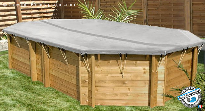 Couverture d'hivernage opaque piscine hors-sol bois WALU WOOD Walter