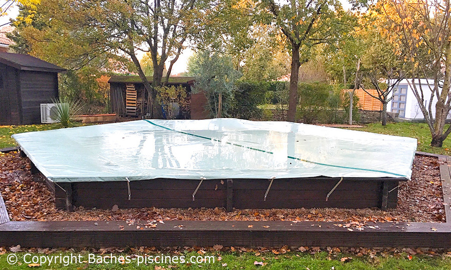 Bâche hiver sur mesure piscine bois hors-sol SAFE