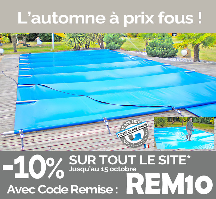 Couverture a barres piscine. Bâche 4 saisons