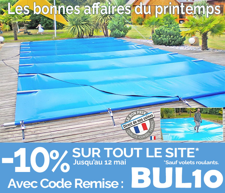 Couverture a barres piscine. B&acirc;che 4 saisons