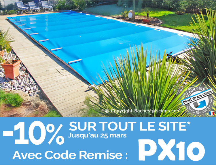 Couverture a barres piscine. B&acirc;che 4 saisons