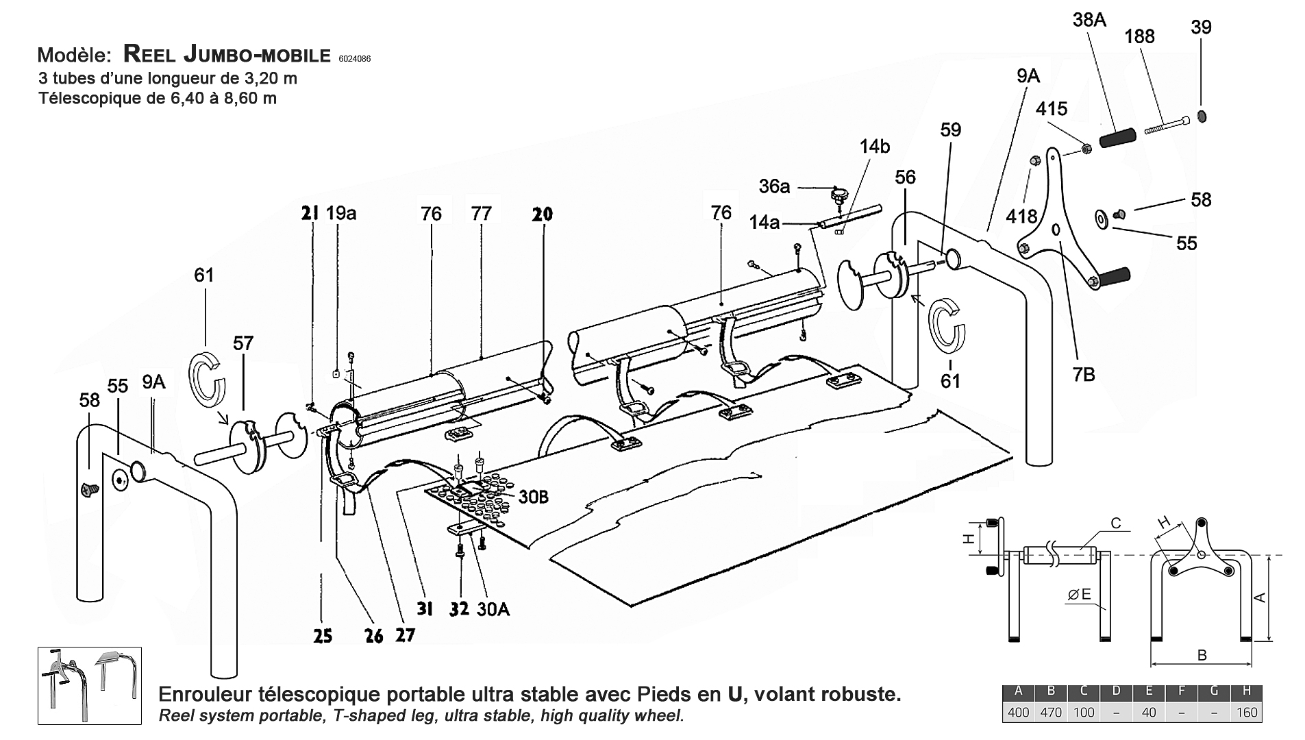 Enrouleur bache piscine JUMBO Mobile