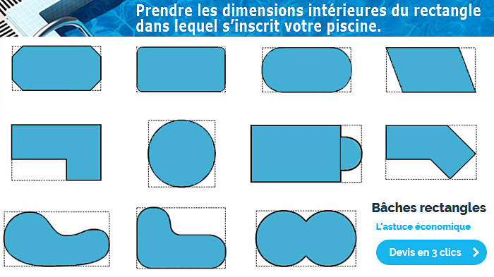 Bâche Hiver 880x550cm pour PISCINE TRADITIONNELLE PVC