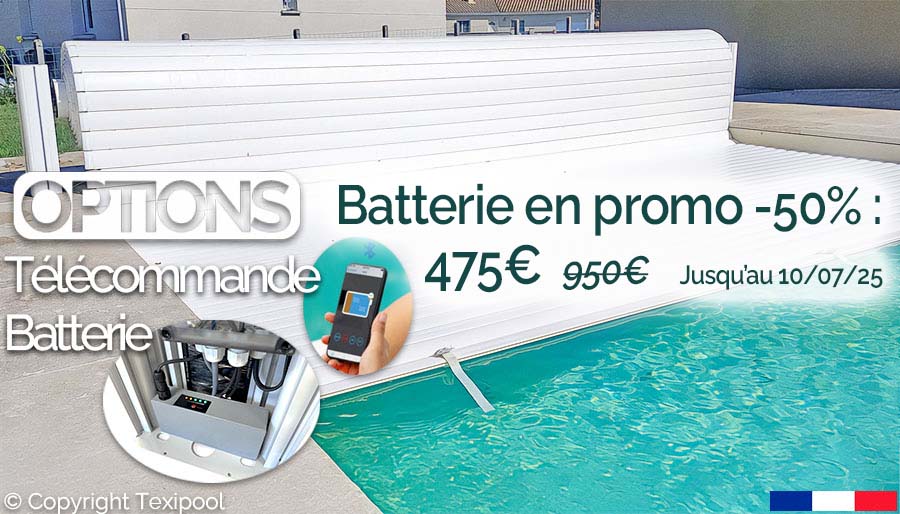 Volet flottant. Rideau roulant hors sol pour piscine.