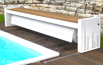 volet hors sol piscine sur rail. couverture hors sol