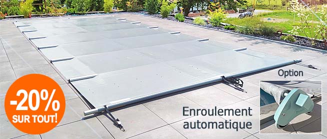 Bache piscine &agrave; barres 4 saisons de s&eacute;curit&eacute;