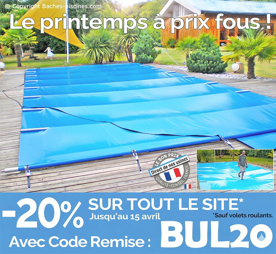 Couverture a barres piscine. B&acirc;che 4 saisons