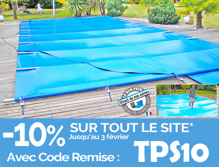 Couverture a barres piscine. B&acirc;che 4 saisons