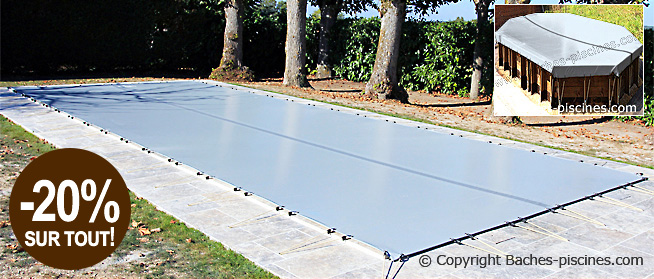 Bâche opaque et couverture filet pour piscine hors sol ou enterrée